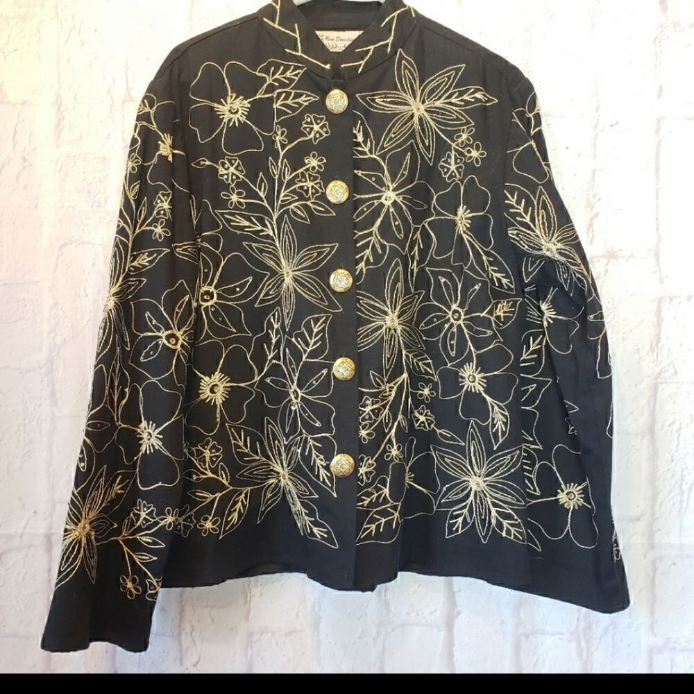 NEW DIRECTION Embroidered Sequin Jacket Blazer
